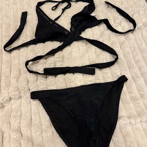 Black Women's Two-Piece Bikini Swim Set